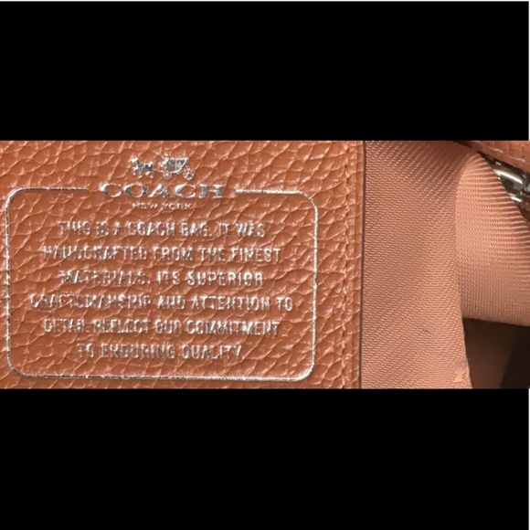 Authentic Coach Sophia Pebble Leather tote,cognac color, Pin mount coach logo ❤️ - Picture 5 of 11